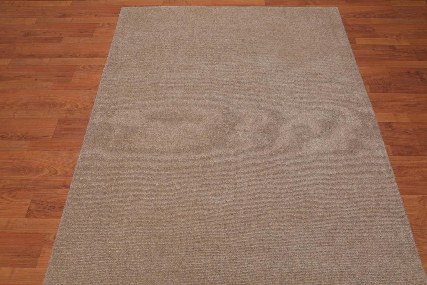4'7" x 6’7" Handmade Loop & cut Pile 100% Wool Area rug Modern Tan