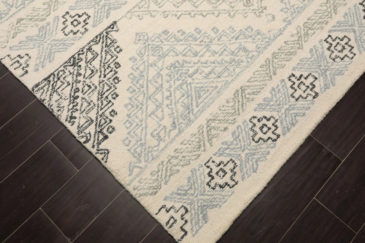 LoomBloom Multi Size Ivory Hand Tufted Transitional Geometric Wool Oriental Area Rug