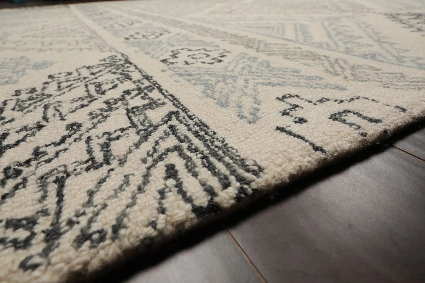 LoomBloom Multi Size Ivory Hand Tufted Transitional Geometric Wool Oriental Area Rug