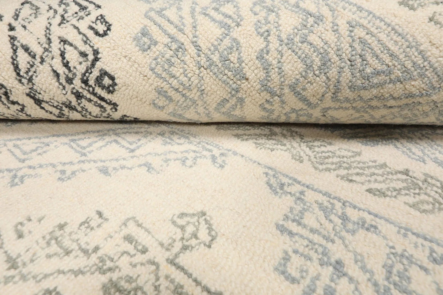 LoomBloom Multi Size Ivory Hand Tufted Transitional Geometric Wool Oriental Area Rug