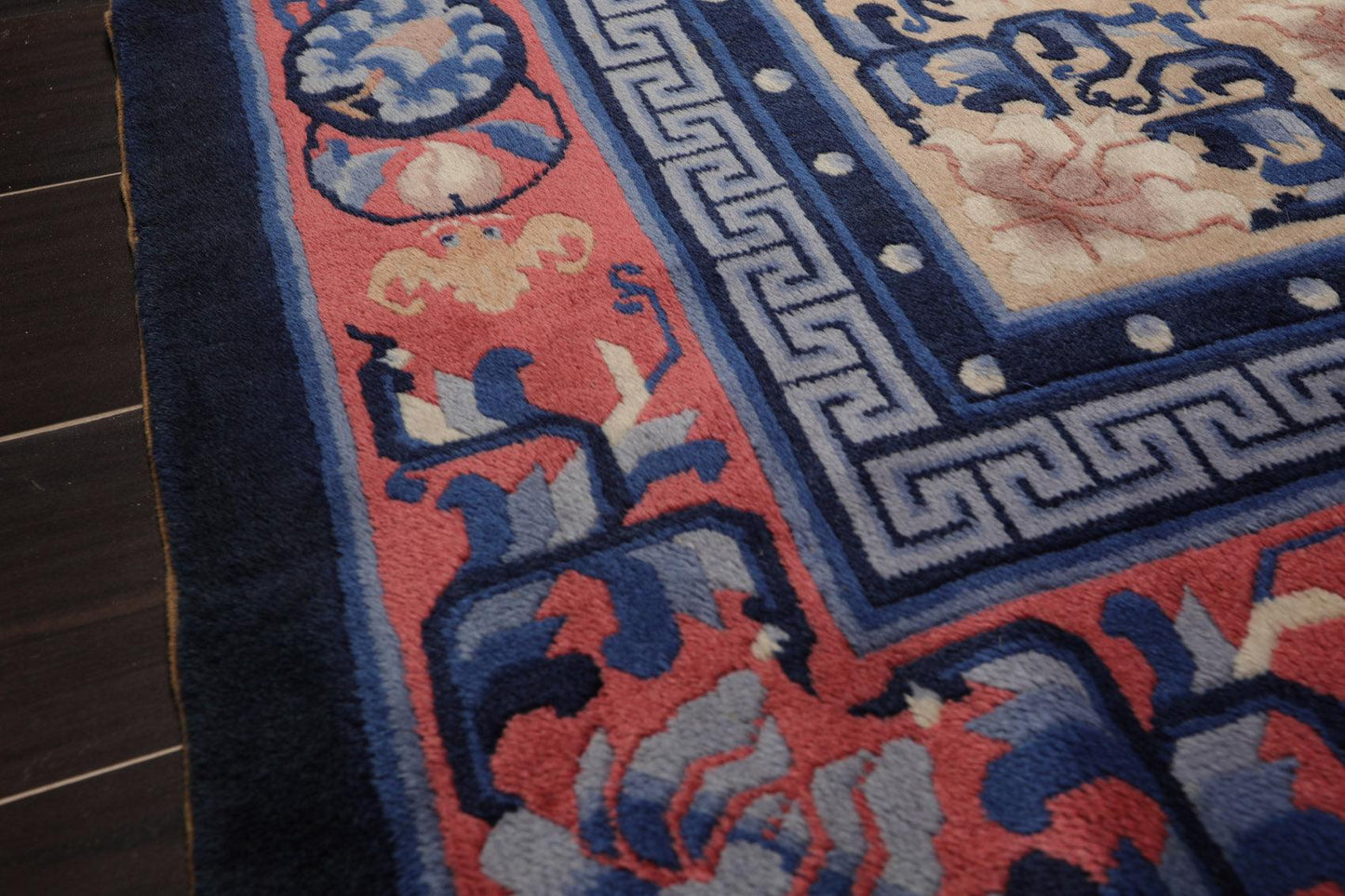 6'7"x9'8" Hand Knotted Wool Chinese Art Deco Traditional Oriental Area Rug Beige