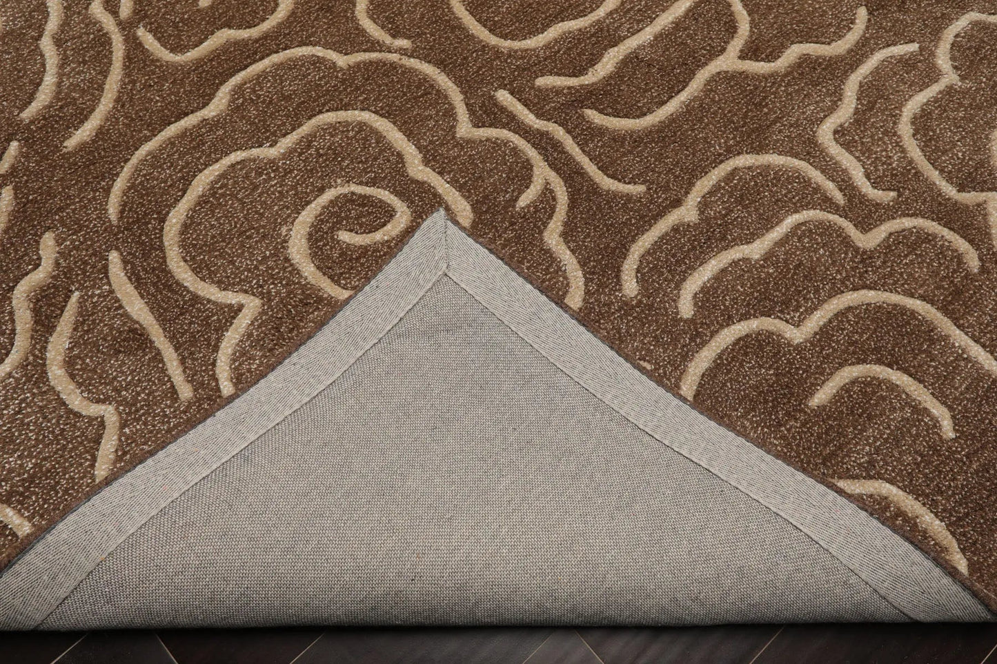 LoomBloom Multi Size Brown Hand Tufted Contemporary Floral Wool and Faux Silk Oriental Area Rug