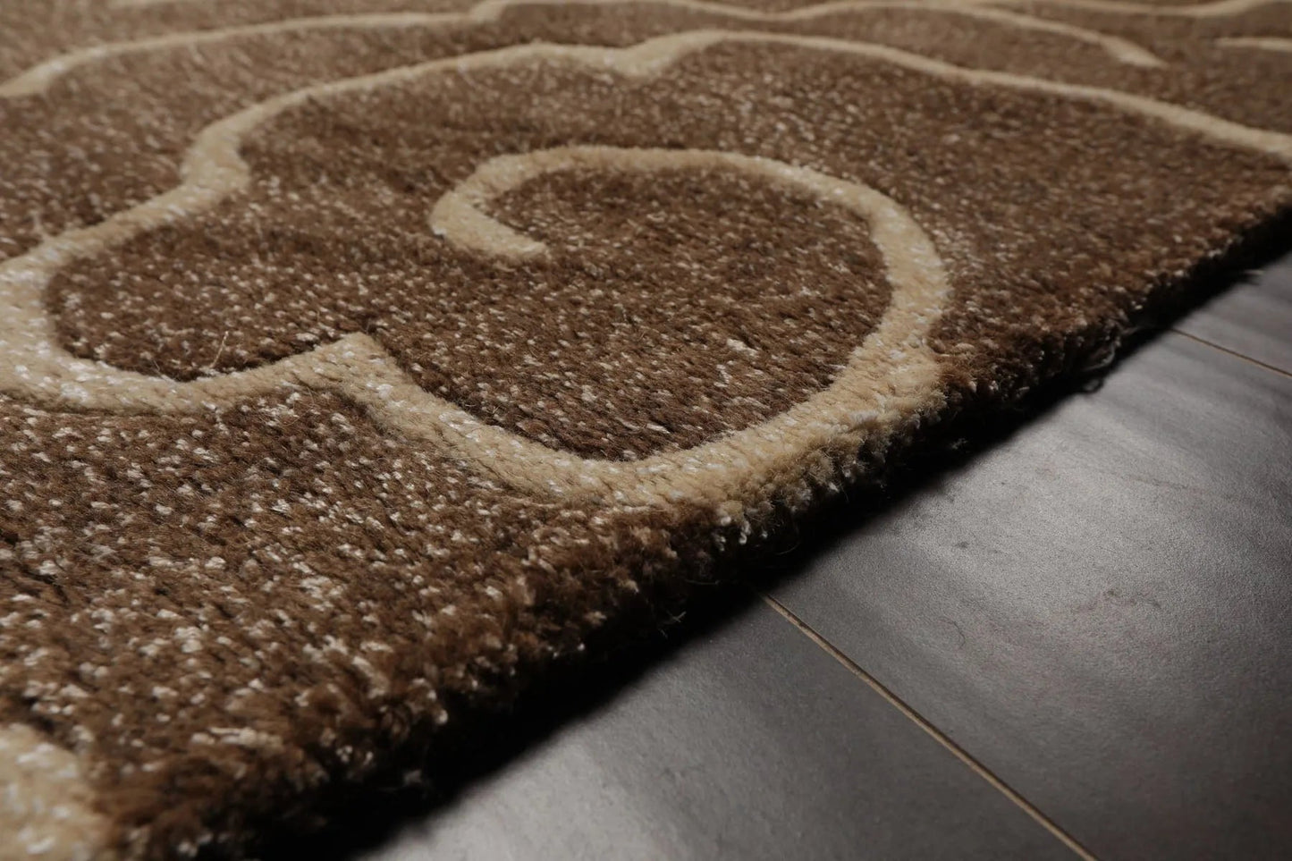 LoomBloom Multi Size Brown Hand Tufted Contemporary Floral Wool and Faux Silk Oriental Area Rug