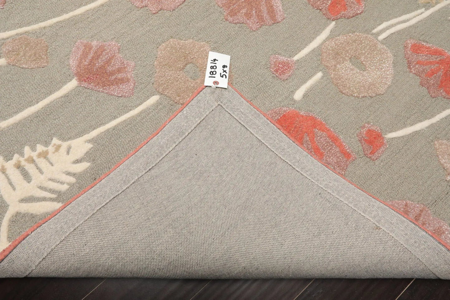 LoomBloom Multi Size Gray Beige Hand Tufted Contemporary Floral Wool and Faux Silk Oriental Area Rug