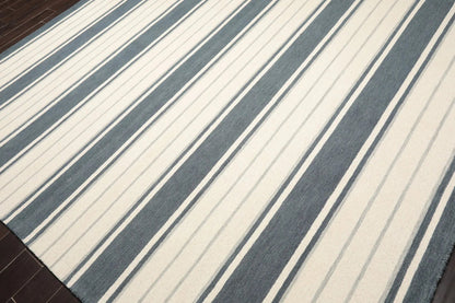 LoomBloom Multi Size Slate Hand Tufted Contemporary Striped Wool Oriental Area Rug