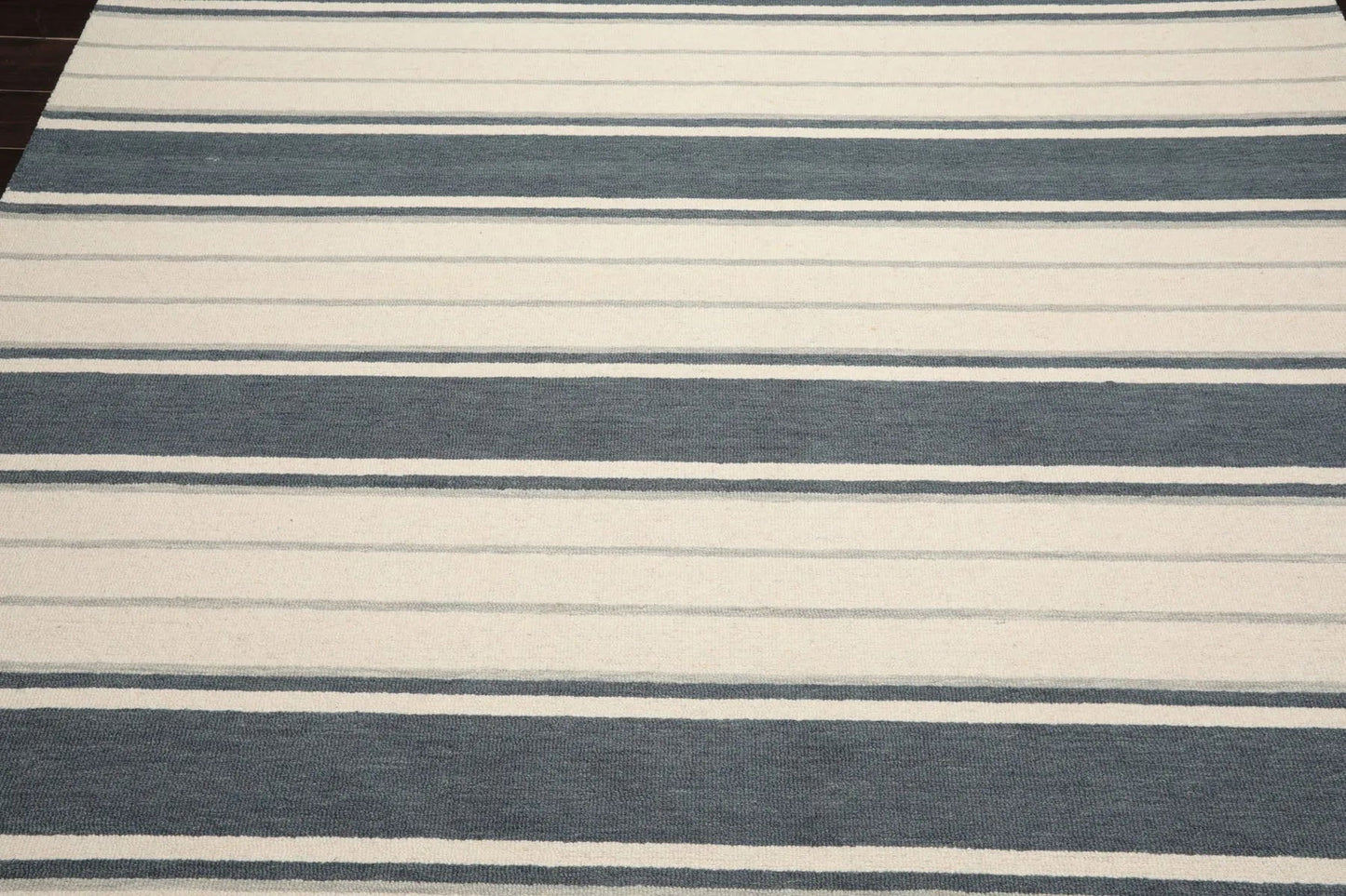 LoomBloom Multi Size Slate Hand Tufted Contemporary Striped Wool Oriental Area Rug