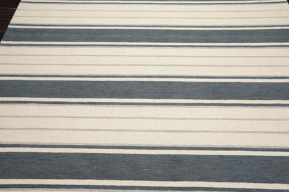 LoomBloom Multi Size Slate Hand Tufted Contemporary Striped Wool Oriental Area Rug
