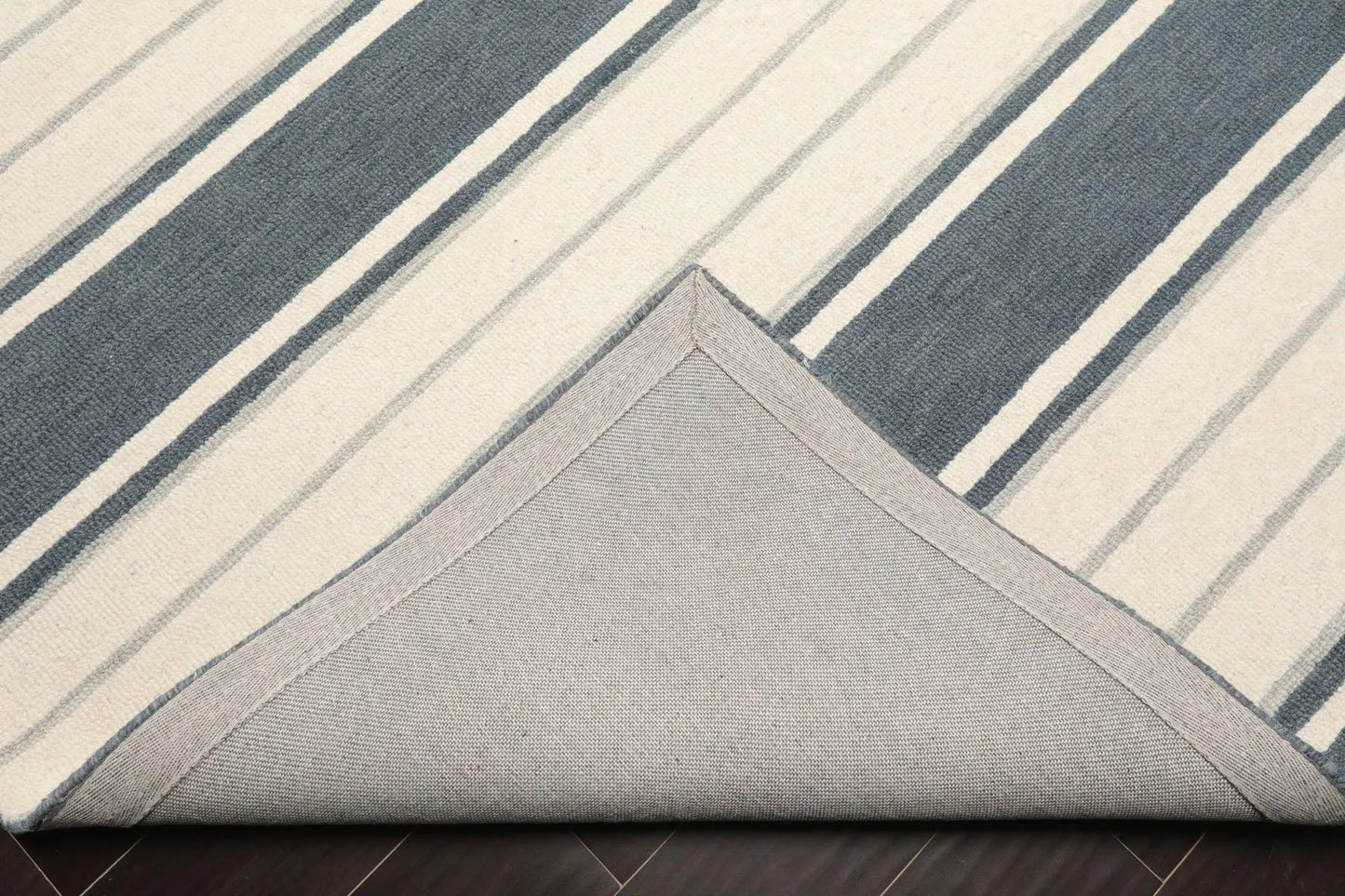 LoomBloom Multi Size Slate Hand Tufted Contemporary Striped Wool Oriental Area Rug