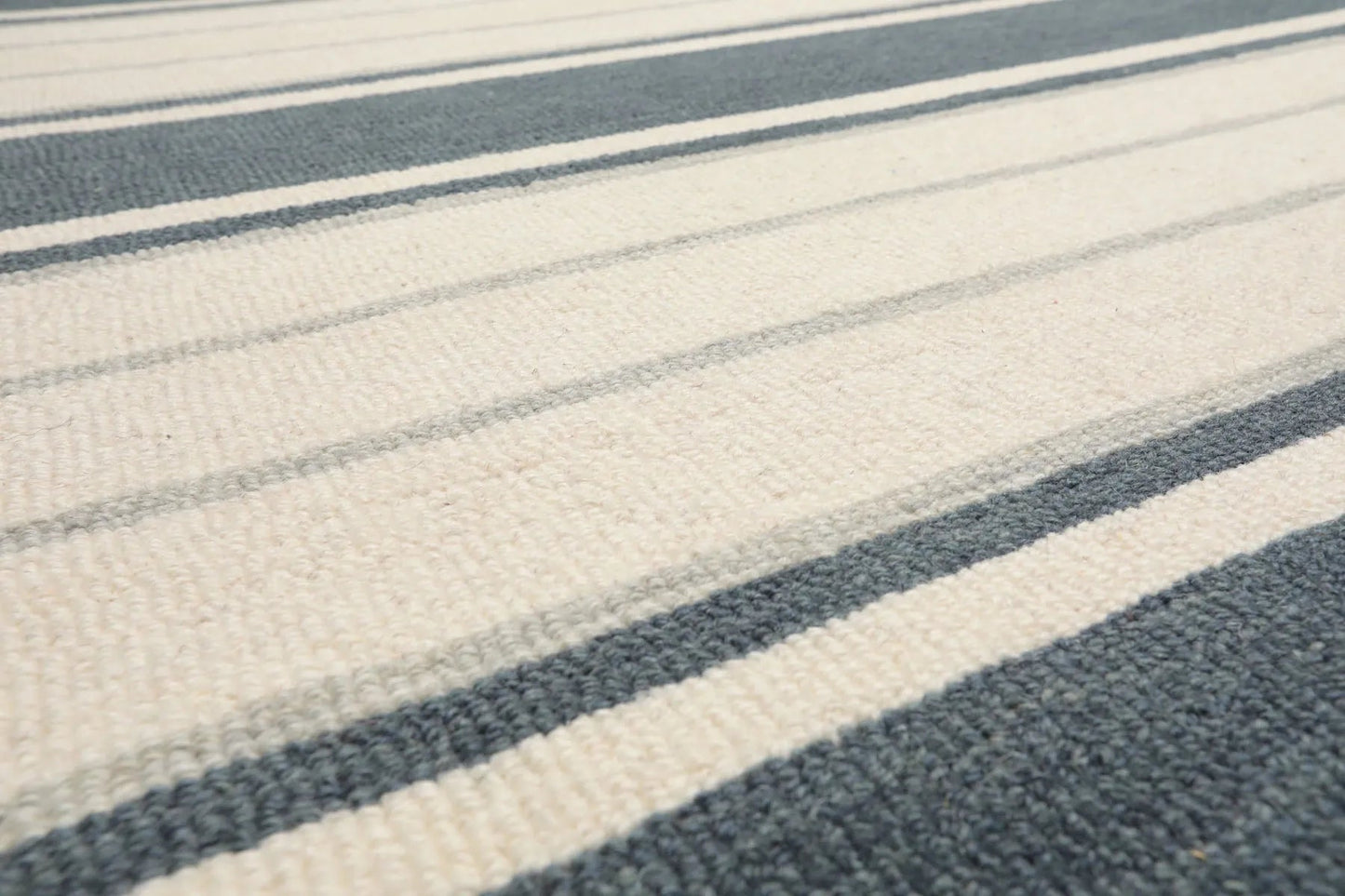 LoomBloom Multi Size Slate Hand Tufted Contemporary Striped Wool Oriental Area Rug