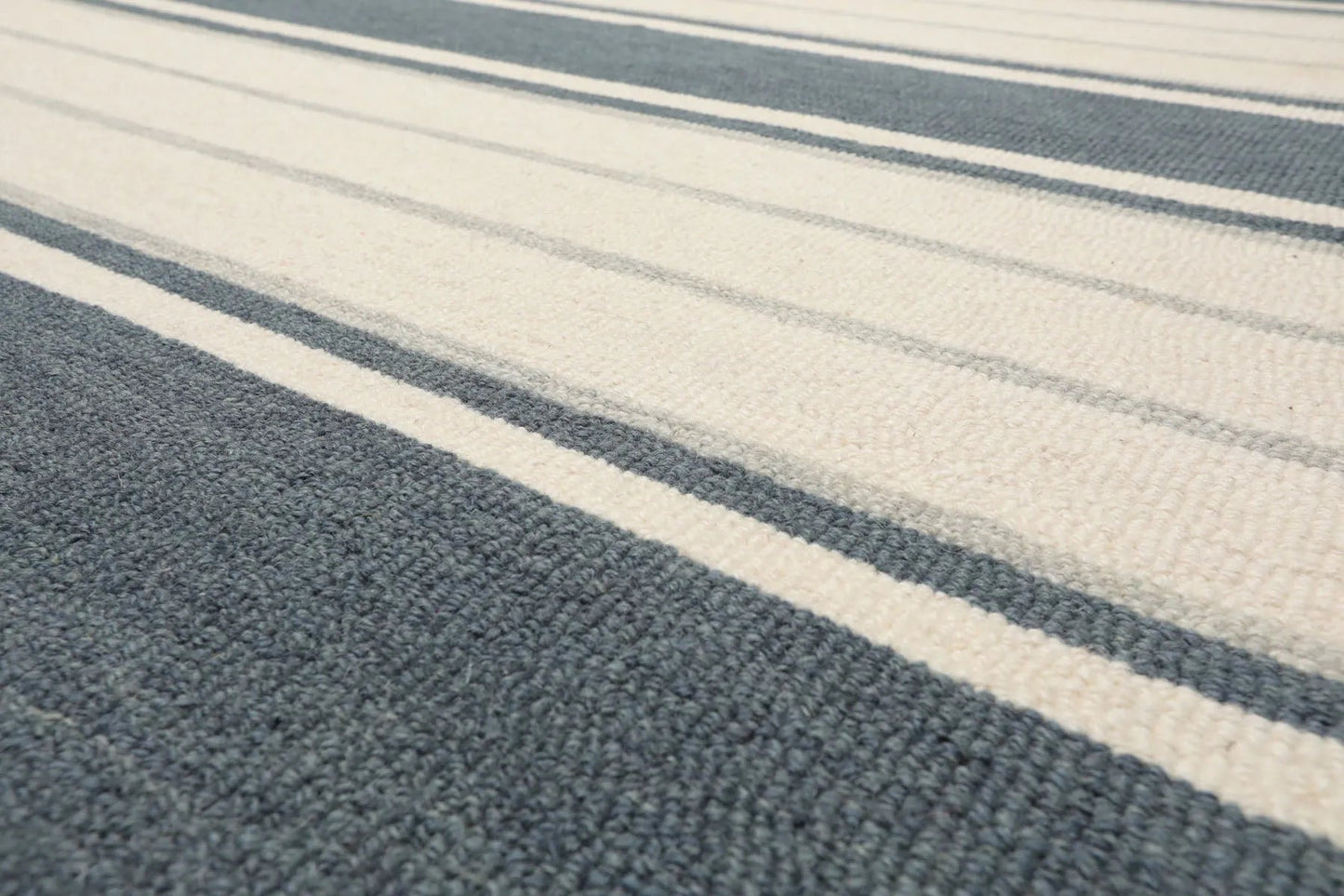 LoomBloom Multi Size Slate Hand Tufted Contemporary Striped Wool Oriental Area Rug