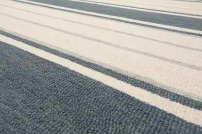 LoomBloom Multi Size Slate Hand Tufted Contemporary Striped Wool Oriental Area Rug