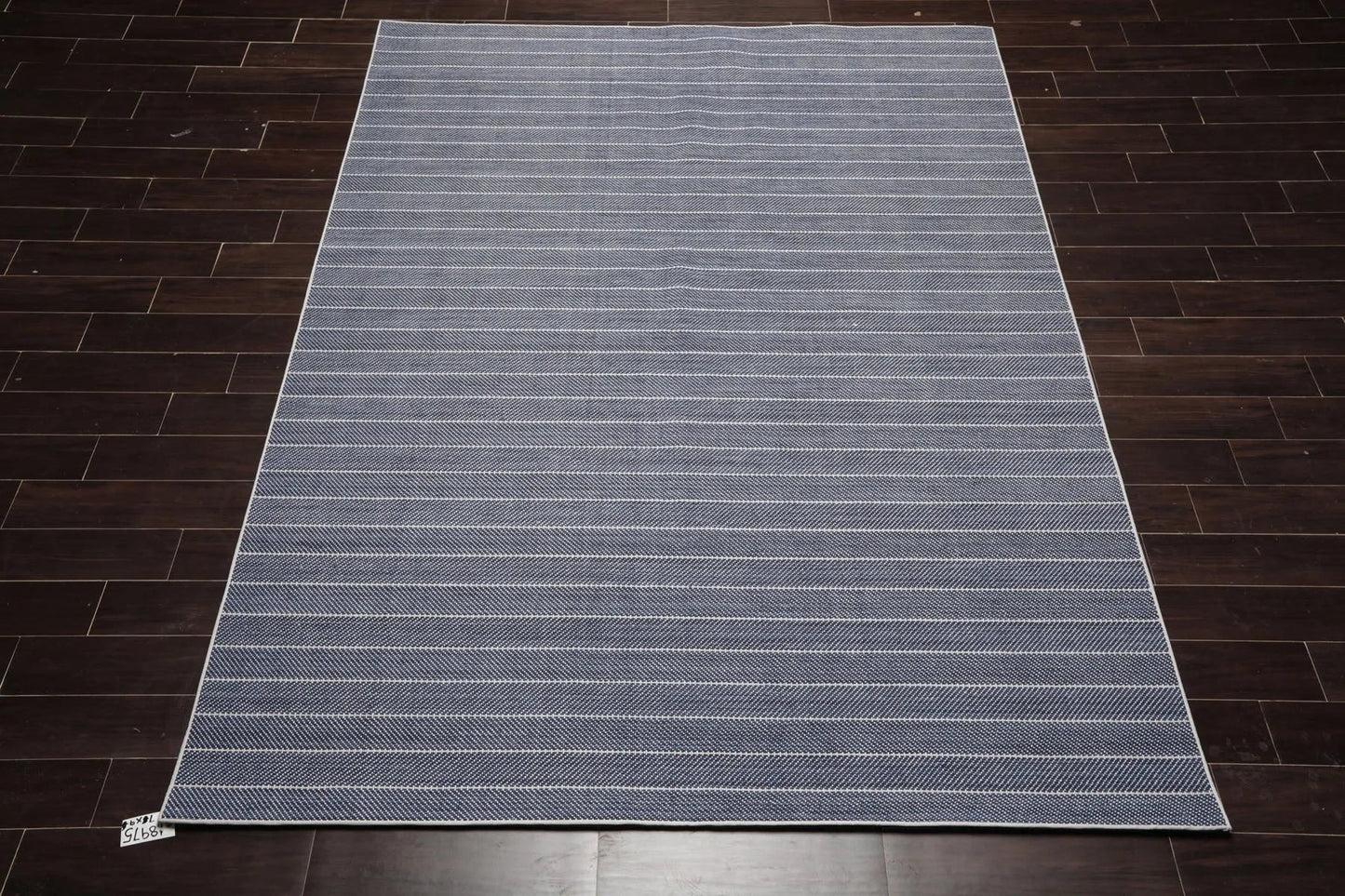 LoomBloom Multi Size Navy Hand Woven Contemporary Herringbone Flatweave New Zealand Wool  Oriental Area Rug