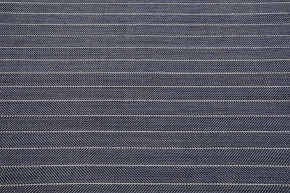 LoomBloom Multi Size Navy Hand Woven Contemporary Herringbone Flatweave New Zealand Wool  Oriental Area Rug