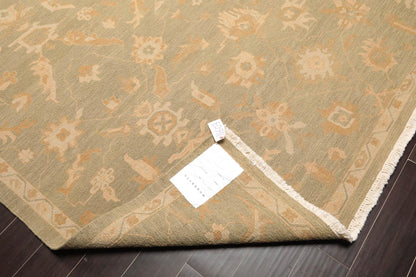 7'7" x 9'9"  Hand Knotted 100% Wool Flat Pile Area Rug Sage