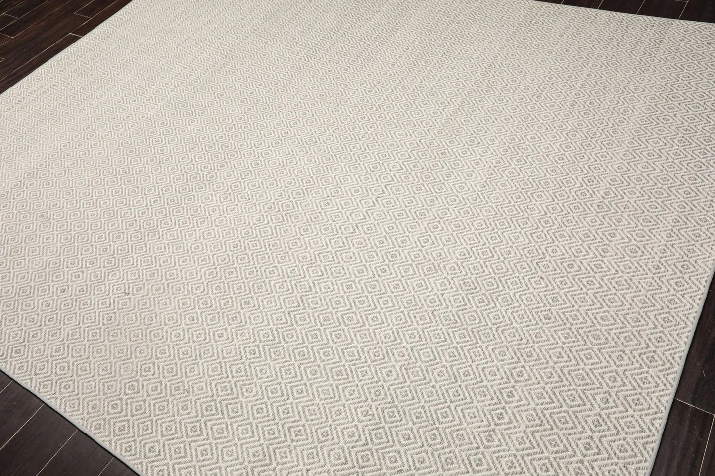 LoomBloom Multi Size Ivory Hand Woven Contemporary Geometric Flatweave New Zealand Wool  Oriental Area Rug