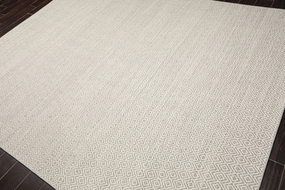 LoomBloom Multi Size Ivory Hand Woven Contemporary Geometric Flatweave New Zealand Wool  Oriental Area Rug