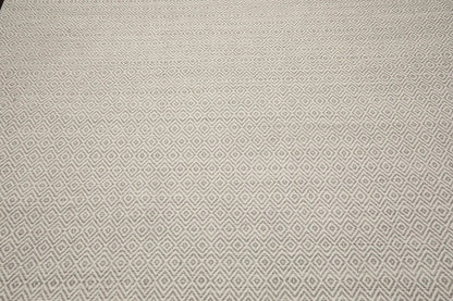 LoomBloom Multi Size Ivory Hand Woven Contemporary Geometric Flatweave New Zealand Wool  Oriental Area Rug
