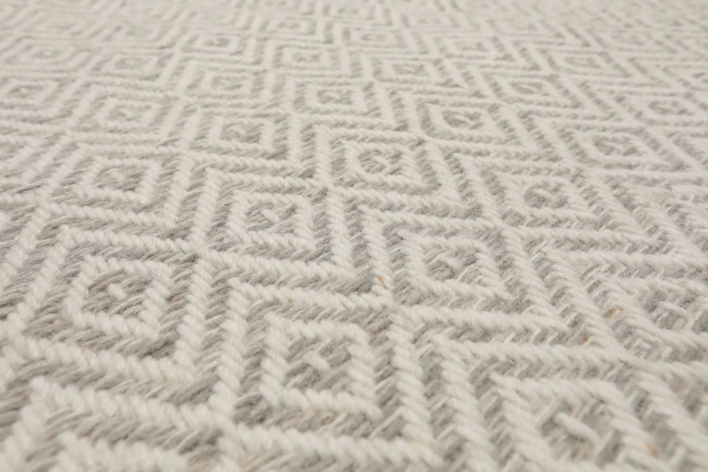 LoomBloom Multi Size Ivory Hand Woven Contemporary Geometric Flatweave New Zealand Wool  Oriental Area Rug