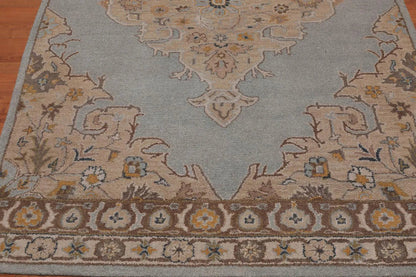 5' x 8' Handmade Medallion 100% Wool Oriental Area Rug Aqua