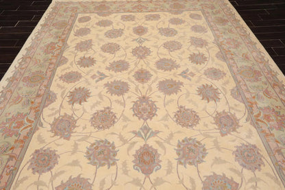 8'3'' x 11'6'' Hand Knotted 100% Wool Ispahan 250 KPSI Muted Area Rug Ivory