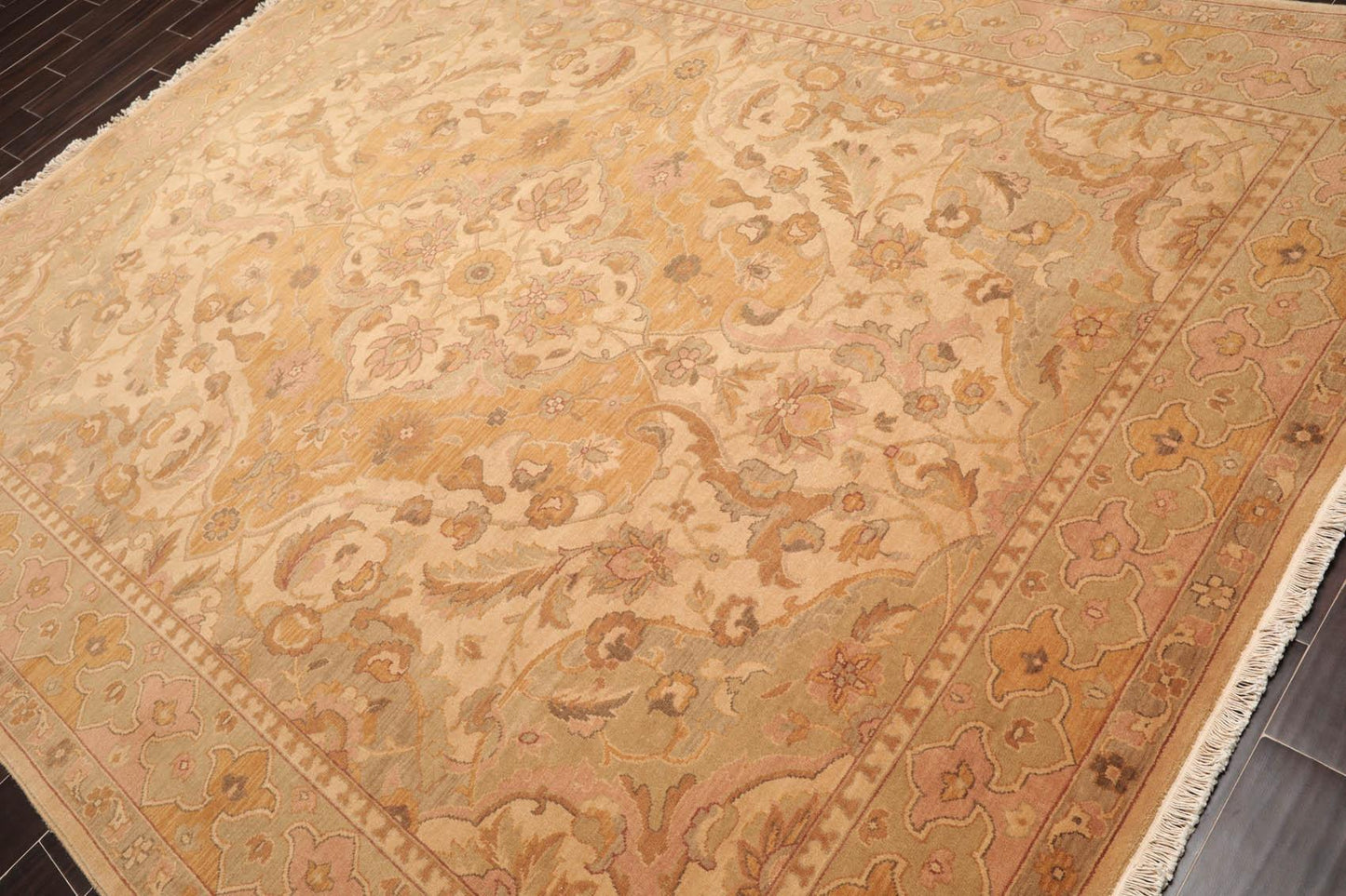 7'9" x 9'9" NA02 Beige Hand Knotted Wool Traditional Oriental Area Rug