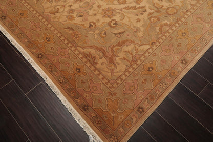 7'9" x 9'9" NA02 Beige Hand Knotted Wool Traditional Oriental Area Rug