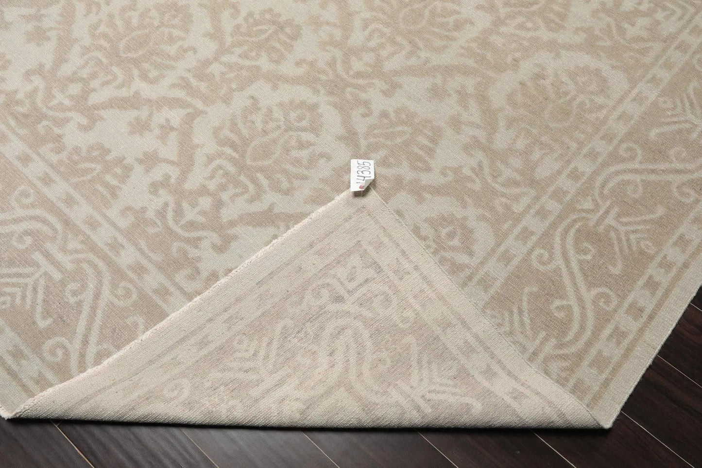 9'1'' x 12'1'' Hand Knotted 100% Wool Damask Afghan Area Rug Gray Tone on Tone