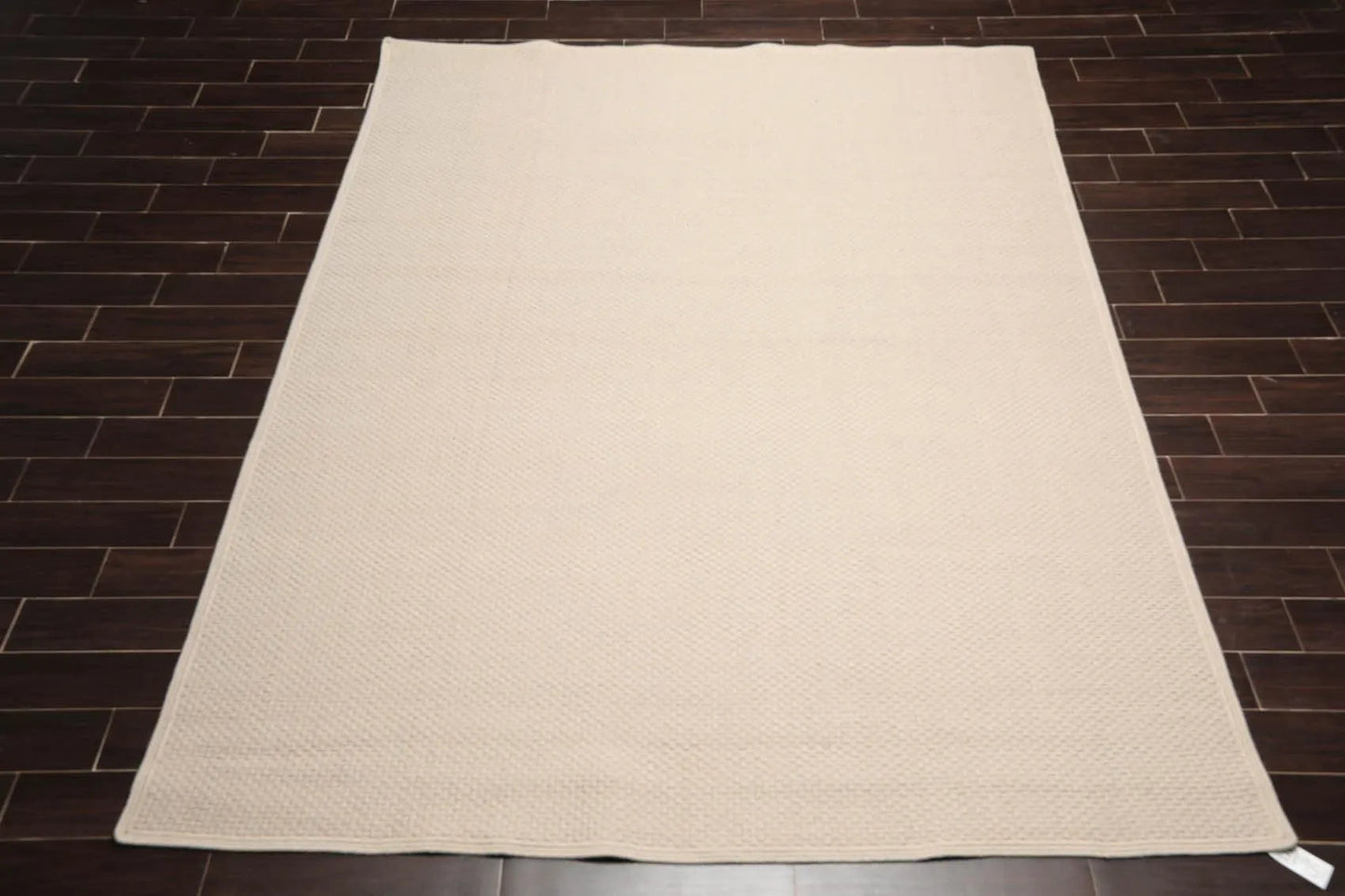 8'x10' Basket weave Oyster Hand Braided Flatweave Wool Area Rug Oatmeal