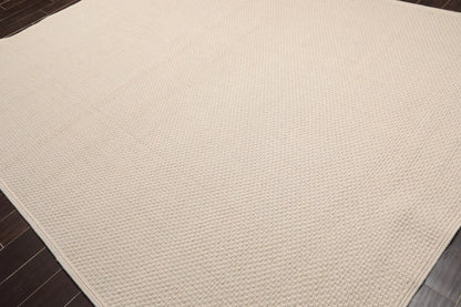 8'x10' Basket weave Oyster Hand Braided Flatweave Wool Area Rug Oatmeal