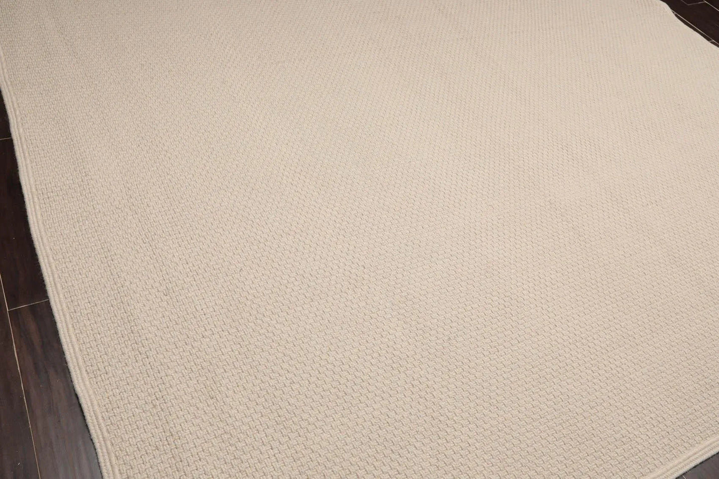 8'x10' Basket weave Oyster Hand Braided Flatweave Wool Area Rug Oatmeal