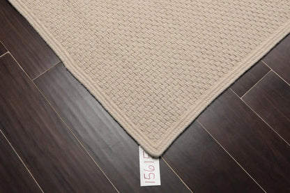 8'x10' Basket weave Oyster Hand Braided Flatweave Wool Area Rug Oatmeal