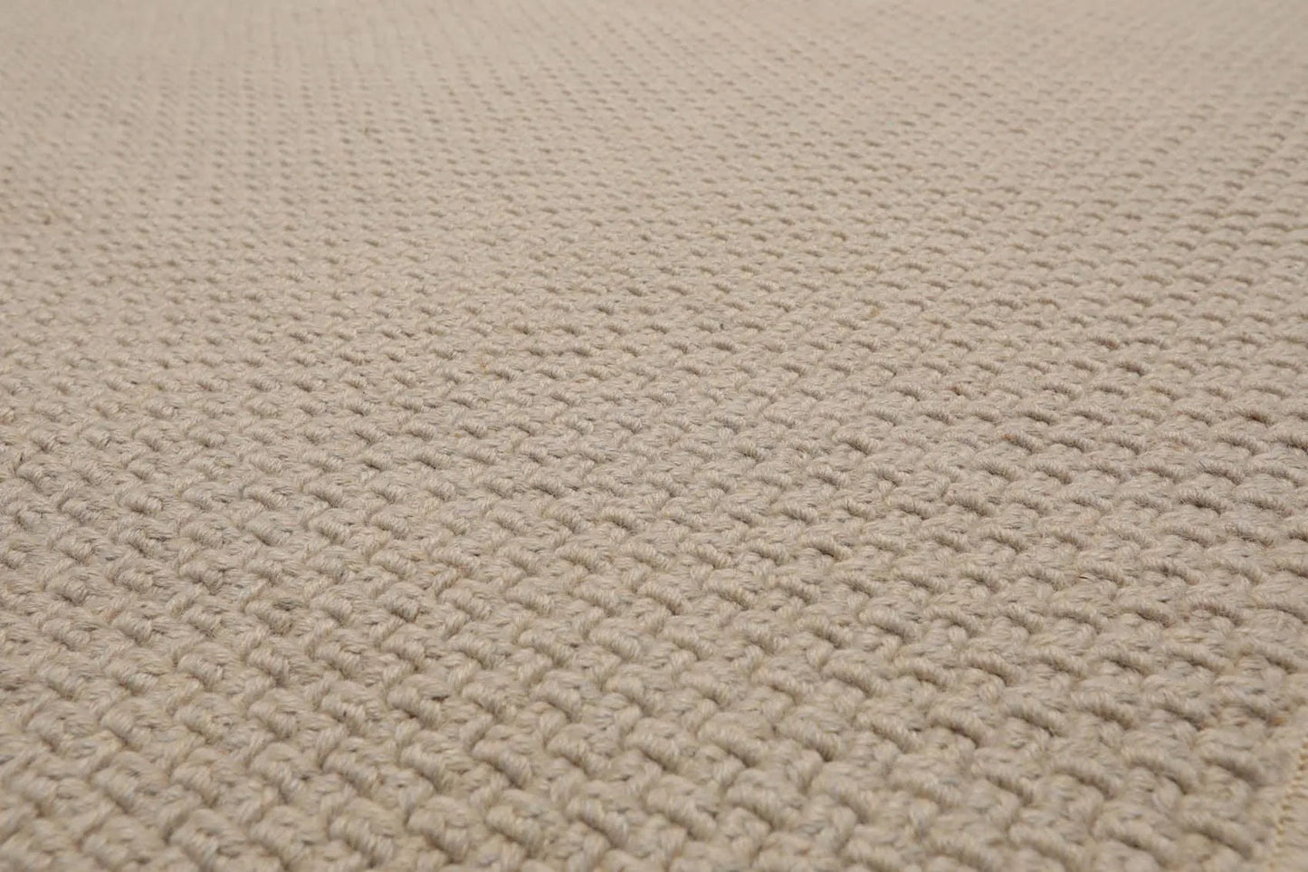 8'x10' Basket weave Oyster Hand Braided Flatweave Wool Area Rug Oatmeal