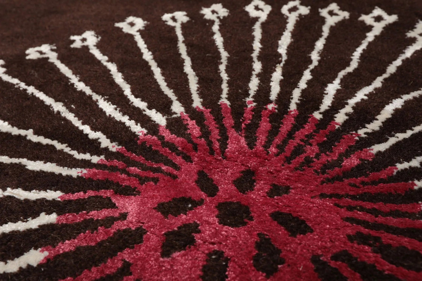 LoomBloom Multi Size Brown Hand Tufted Transitional Floral Wool and Faux Silk Oriental Area Rug