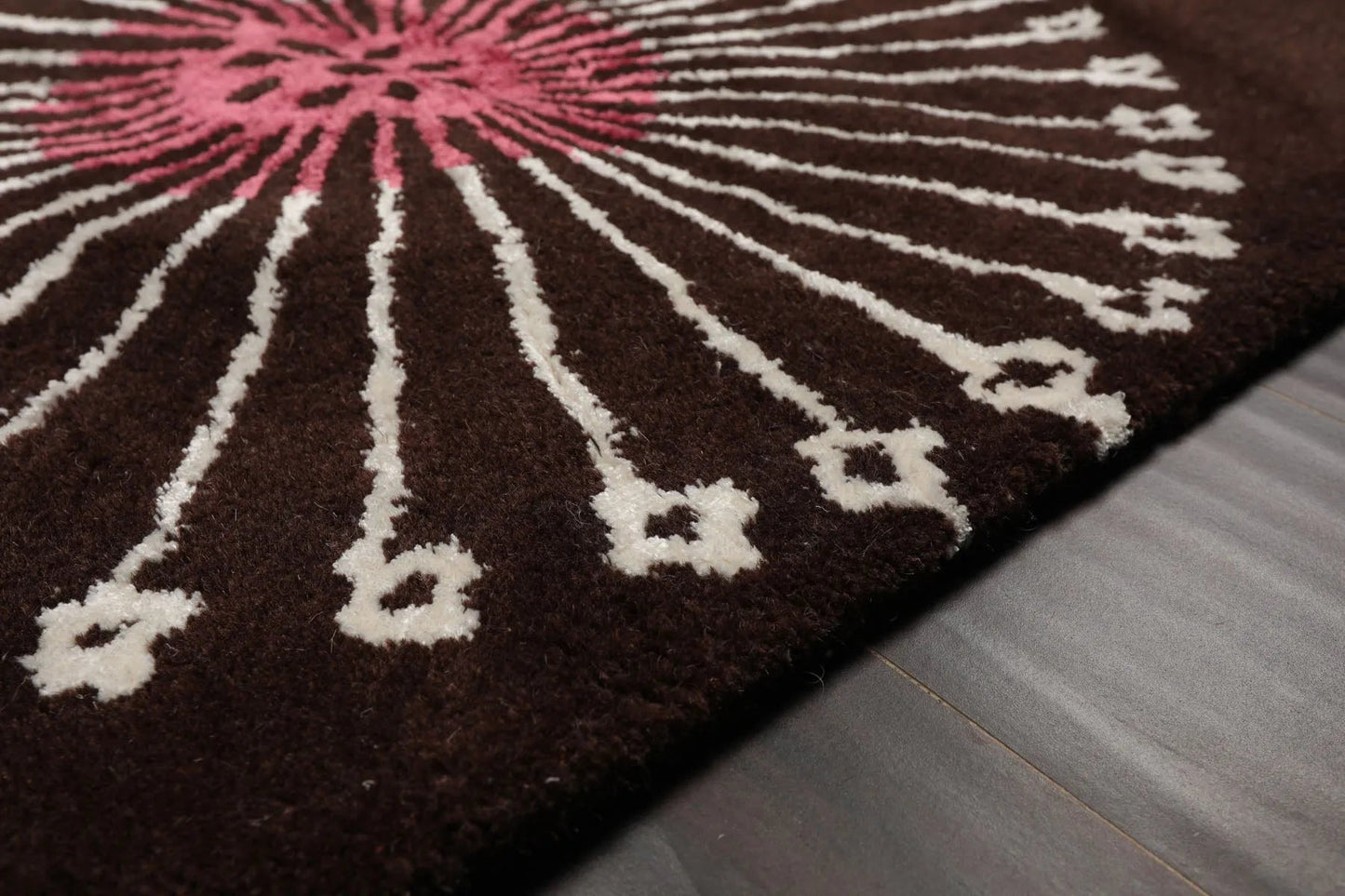 LoomBloom Multi Size Brown Hand Tufted Transitional Floral Wool and Faux Silk Oriental Area Rug