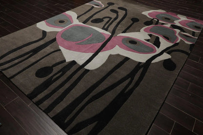 LoomBloom Multi Size Greenish Gray Hand Tufted Modern Wool Oriental Area Rug