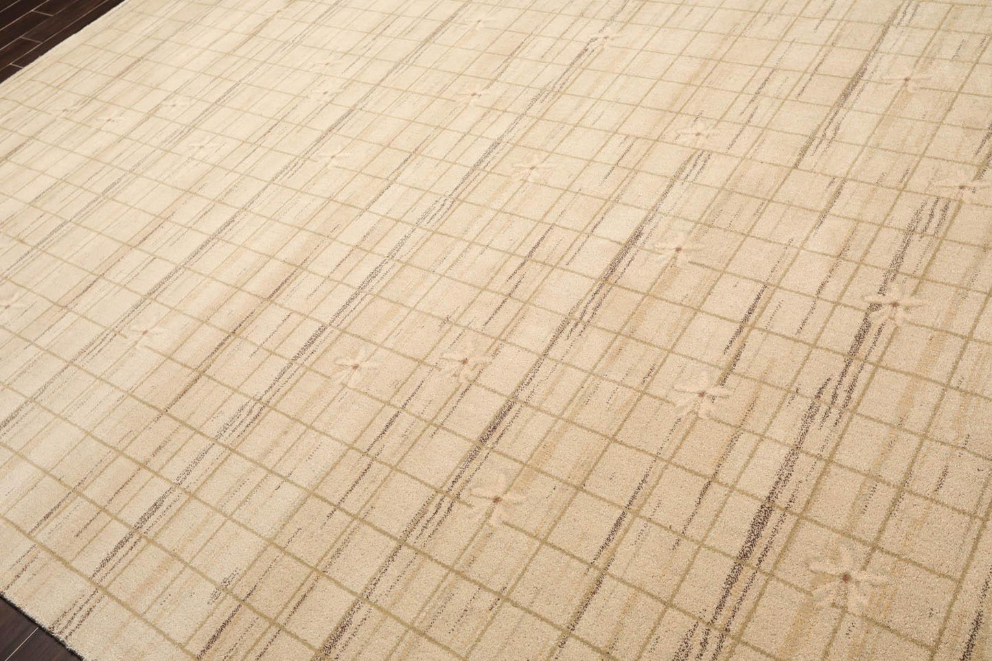 7'9" x 10'9" Machine Made 100% Wool Modern Oriental Area Rug Beige Mint