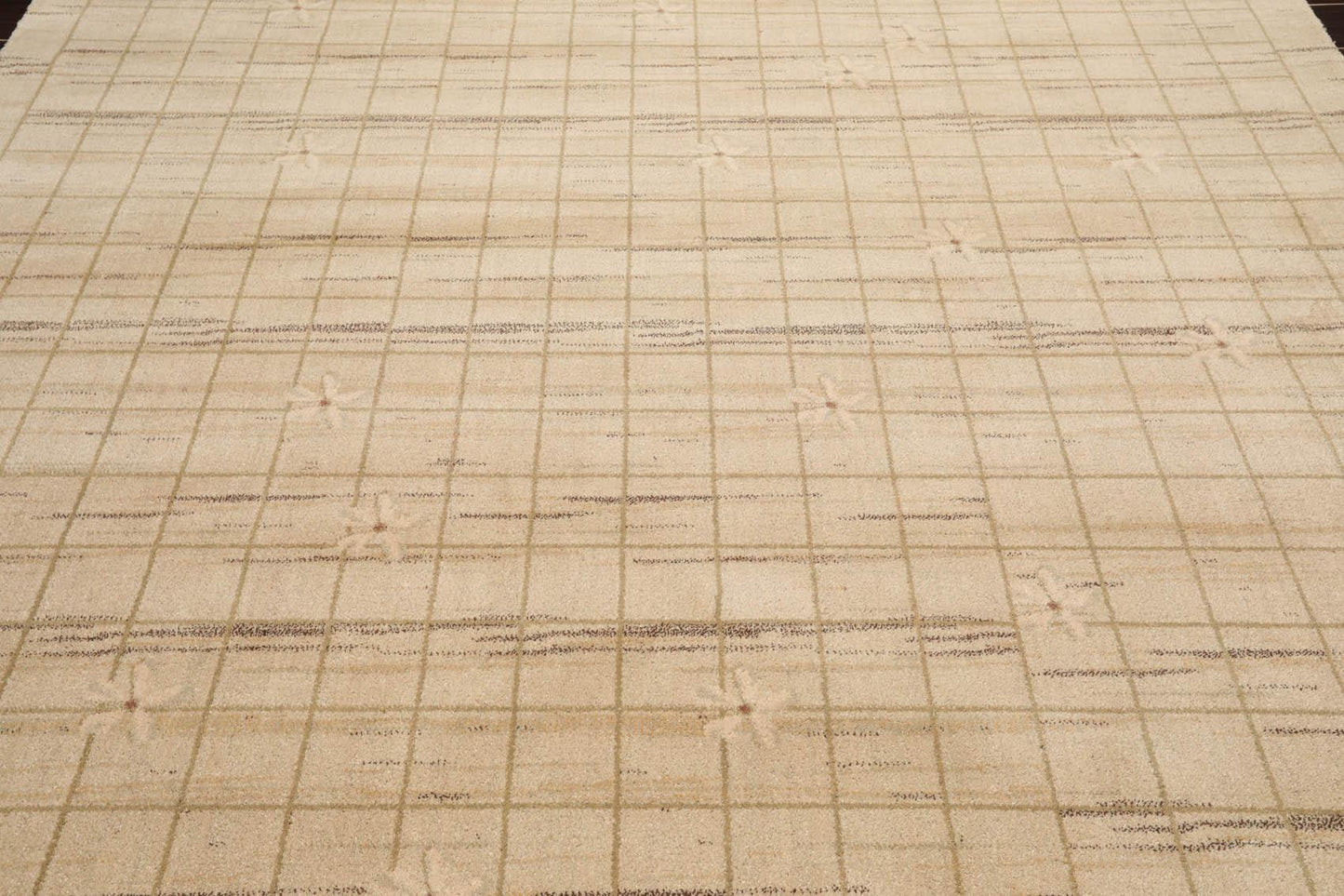 7'9" x 10'9" Machine Made 100% Wool Modern Oriental Area Rug Beige Mint