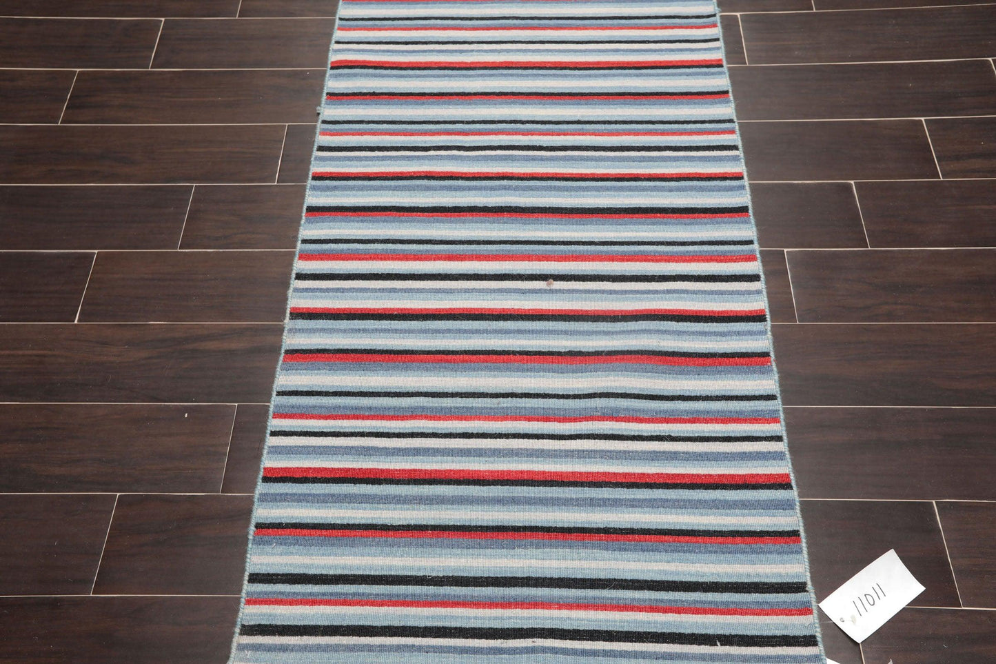 2'6" x 8' Hand woven Reversible Dhurry Traditional Oriental Area Rug Runner Blue