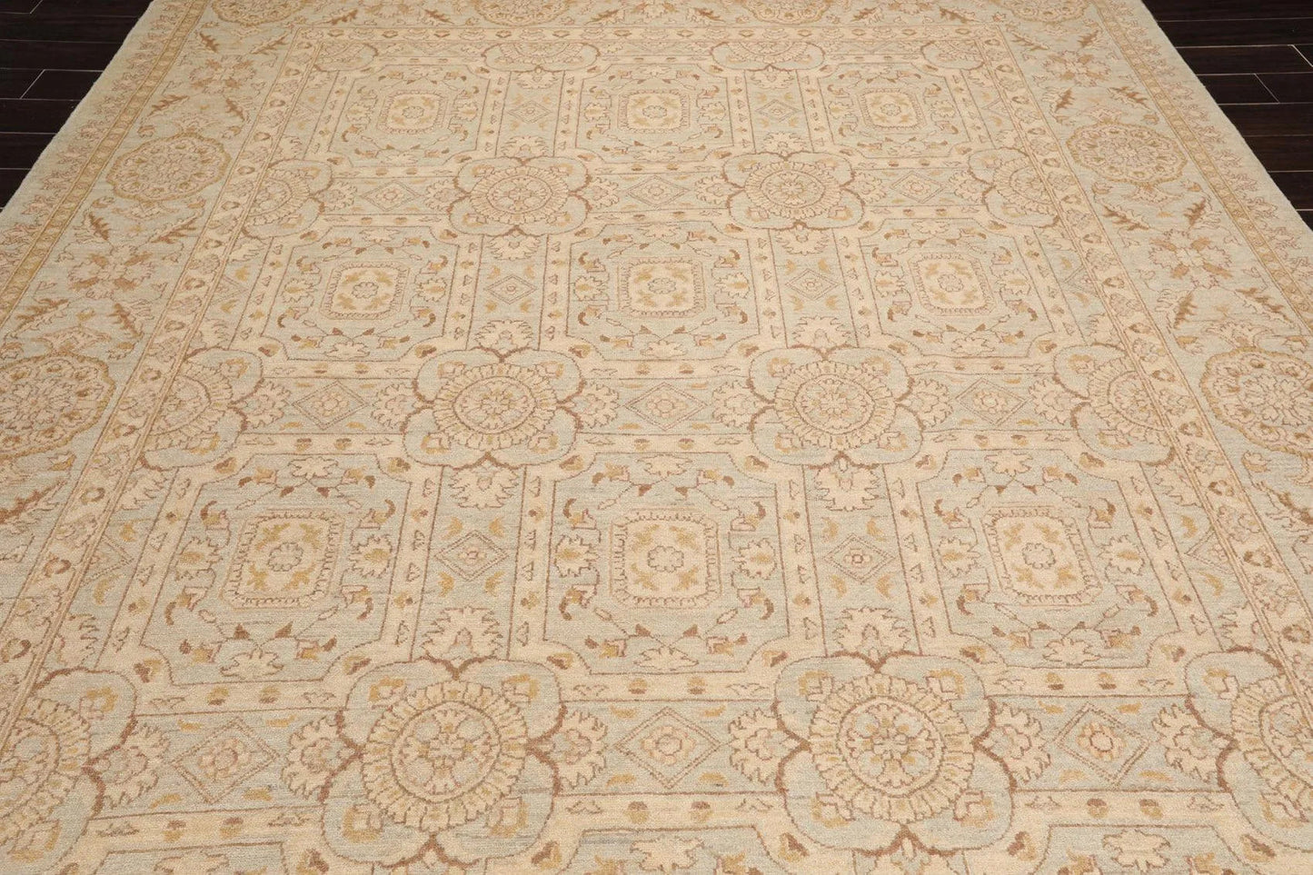 9' x 12' Hand Knotted 100% Wool Chobi Peshawar Oriental Area Rug Gray Beige