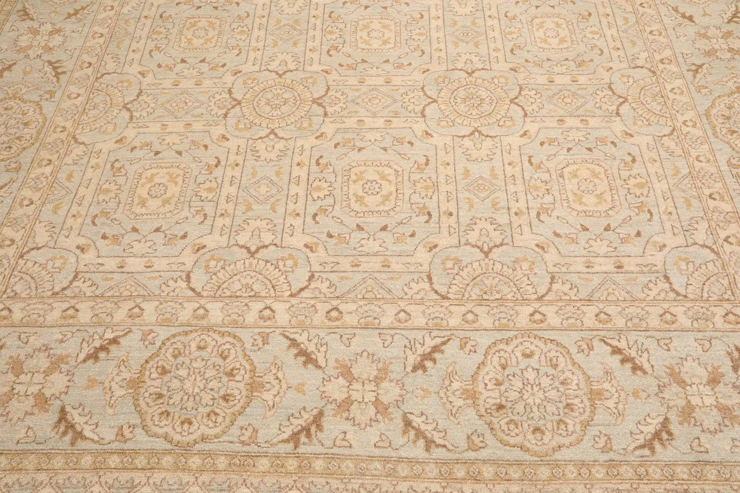9' x 12' Hand Knotted 100% Wool Chobi Peshawar Oriental Area Rug Gray Beige