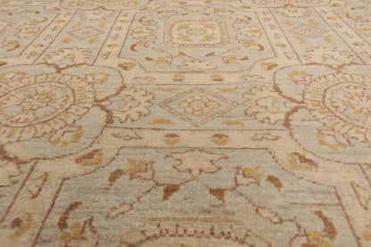 9' x 12' Hand Knotted 100% Wool Chobi Peshawar Oriental Area Rug Gray Beige