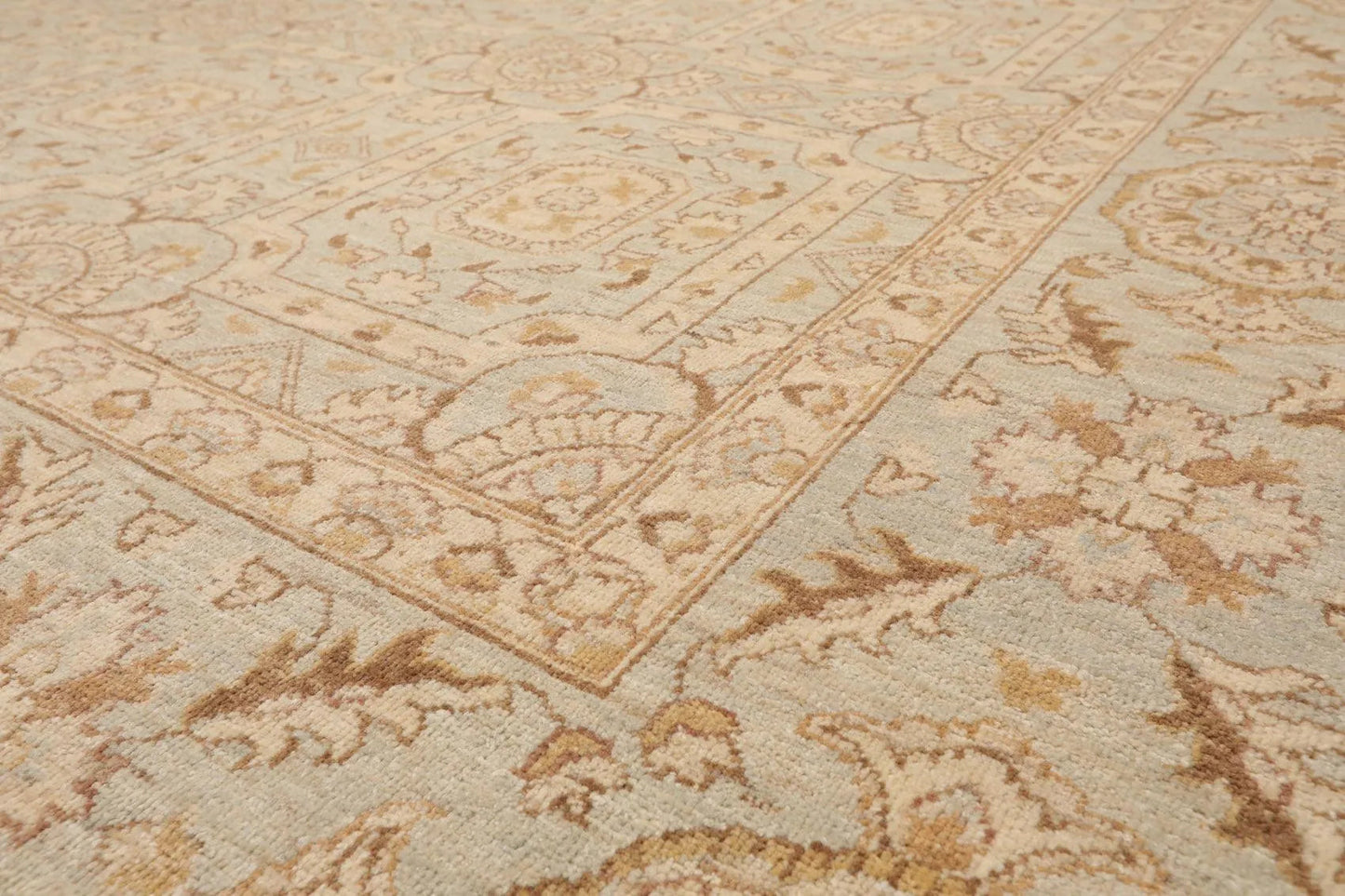9' x 12' Hand Knotted 100% Wool Chobi Peshawar Oriental Area Rug Gray Beige