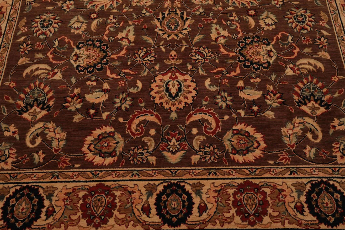 8x10 Brown Machine Made Parthia Ahar Khaki 100% Wool Traditional Oriental Area Rug