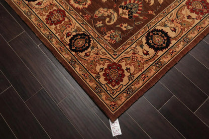 8x10 Brown Machine Made Parthia Ahar Khaki 100% Wool Traditional Oriental Area Rug