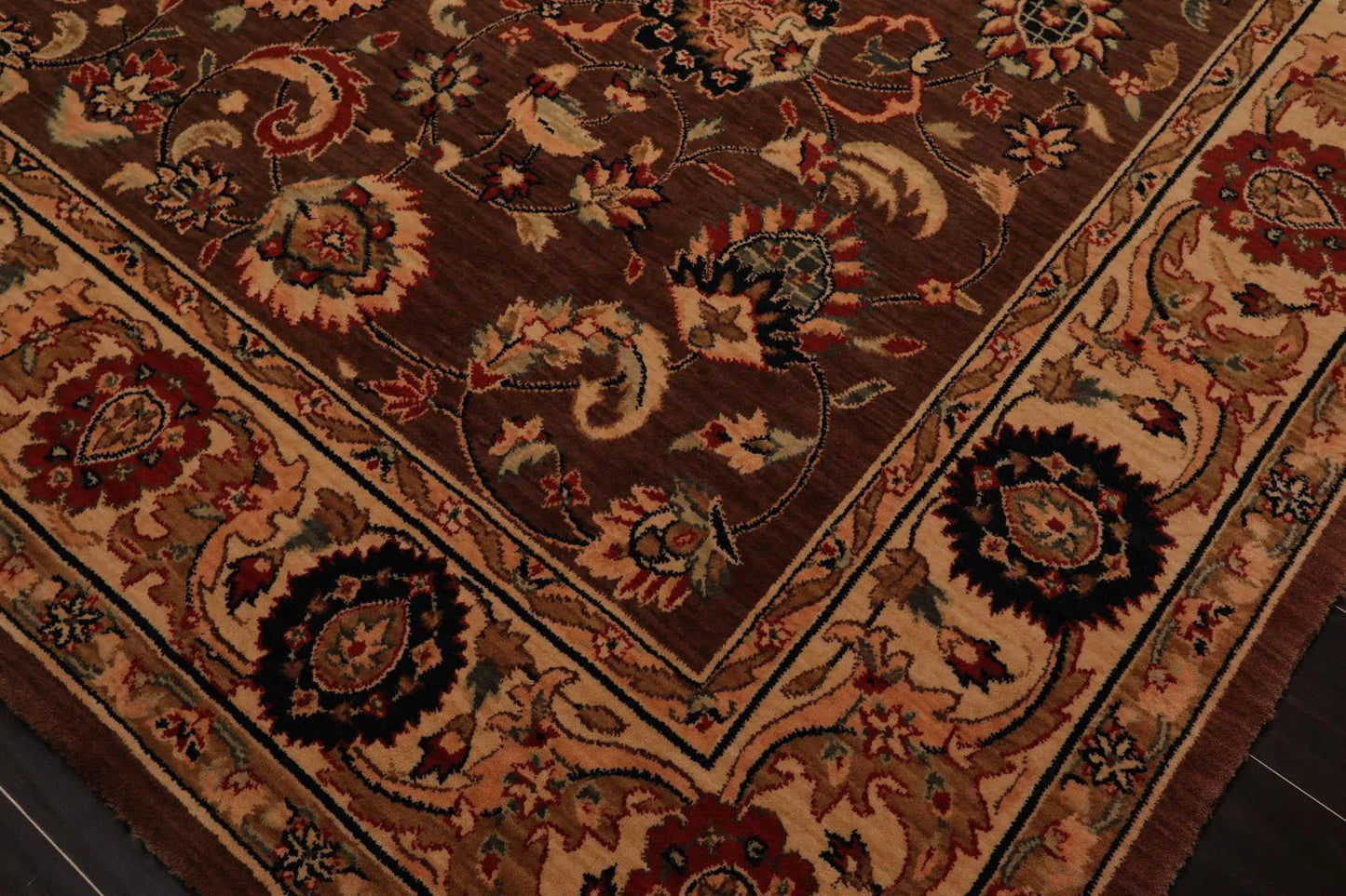 8x10 Brown Machine Made Parthia Ahar Khaki 100% Wool Traditional Oriental Area Rug