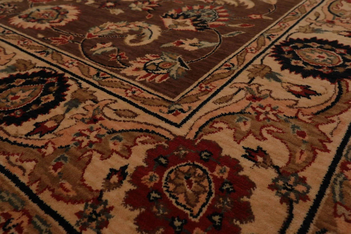 8x10 Brown Machine Made Parthia Ahar Khaki 100% Wool Traditional Oriental Area Rug