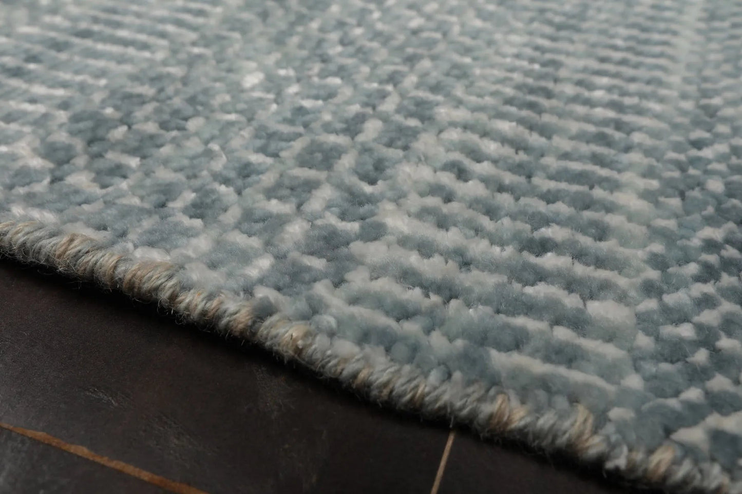 2'x2' Ivory Hand Knotted Tibetan Modern Wool and Bamboo Silk Oriental Area Rug