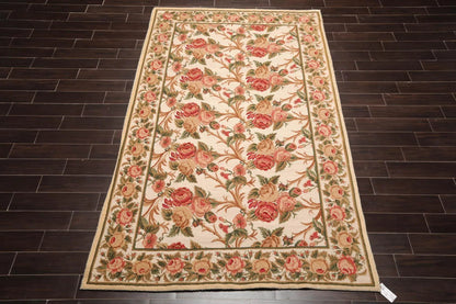 6'x 10' Costikyan Nettles Hand Knotted French Aubusson Savonnerie Area Rug Beige