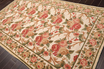 6'x 10' Costikyan Nettles Hand Knotted French Aubusson Savonnerie Area Rug Beige