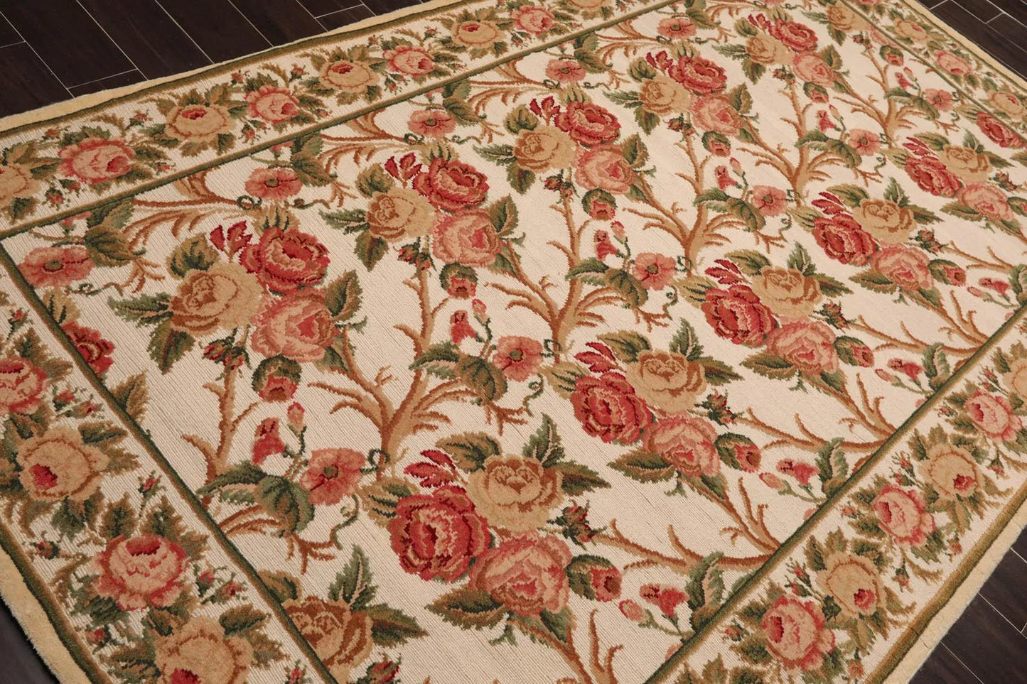 6'x 10' Costikyan Nettles Hand Knotted French Aubusson Savonnerie Area Rug Beige